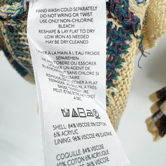 Free People Bella Rosa Wrap Mini Dress V-Neck Neutral Combo Size M NWT - Picture 8 of 11